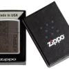 Emblema de cuero marrón – Diseño zippo Emblema de cuero marrón – Diseño zippo