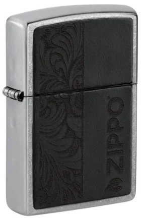 Emblema de cuero negro – Diseño zippo