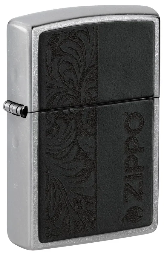 Emblema de cuero negro – Diseño zippo Emblema de cuero negro – Diseño zippo