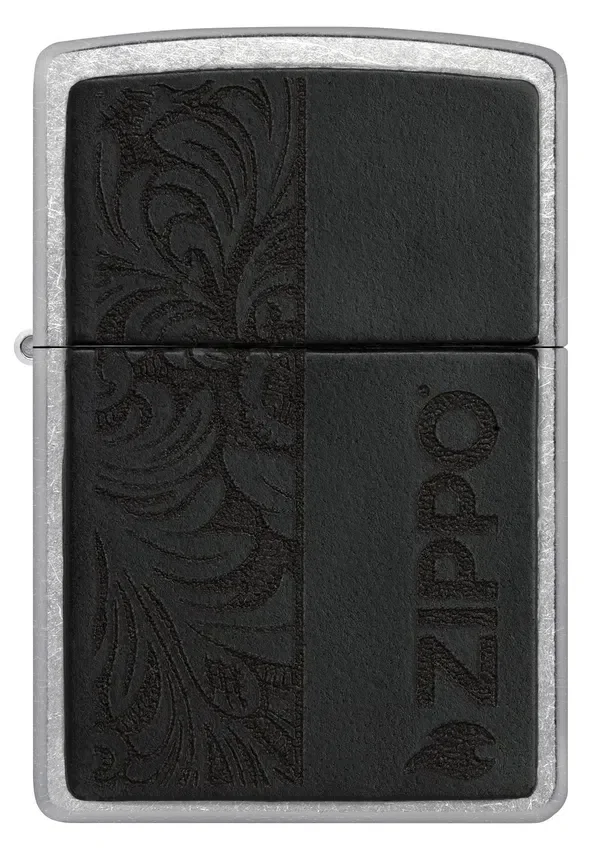 Emblema de cuero negro – Diseño zippo Emblema de cuero negro – Diseño zippo