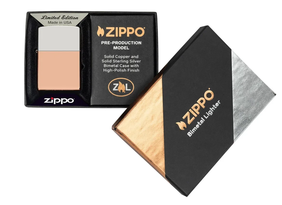 Encendedor con carcasa bimetálica – Tapa de Sterling Silver Encendedor con carcasa bimetálica – Tapa de Sterling Silver