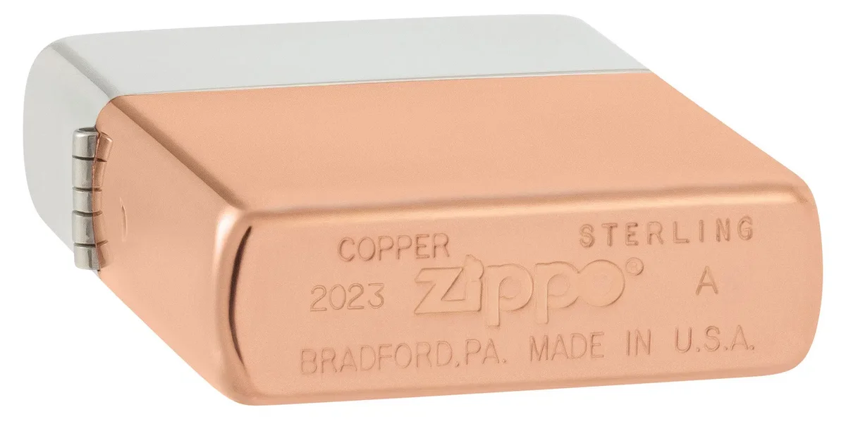 Encendedor con carcasa bimetálica – Tapa de Sterling Silver Encendedor con carcasa bimetálica – Tapa de Sterling Silver
