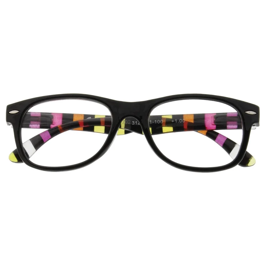 Gafas de lectura de montura ancha a rayas Gafas de lectura de montura ancha a rayas
