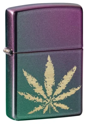 Hoja de marihuana iridiscente Hoja de marihuana iridiscente