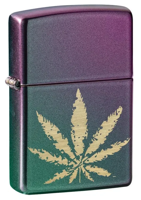 Hoja de marihuana iridiscente Hoja de marihuana iridiscente