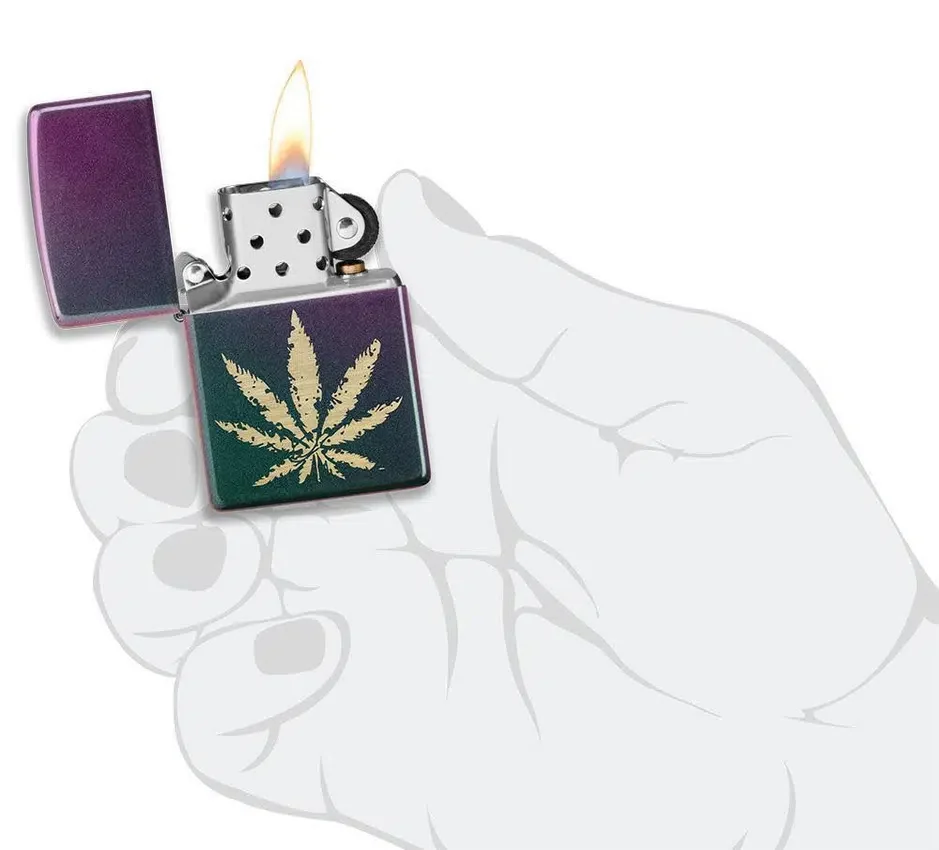 Hoja de marihuana iridiscente Hoja de marihuana iridiscente