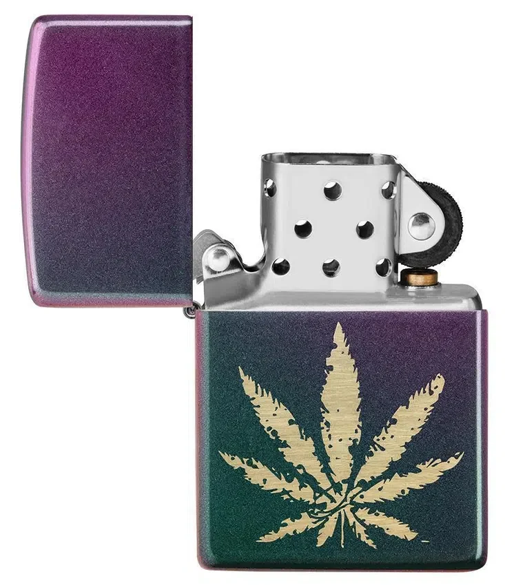 Hoja de marihuana iridiscente Hoja de marihuana iridiscente