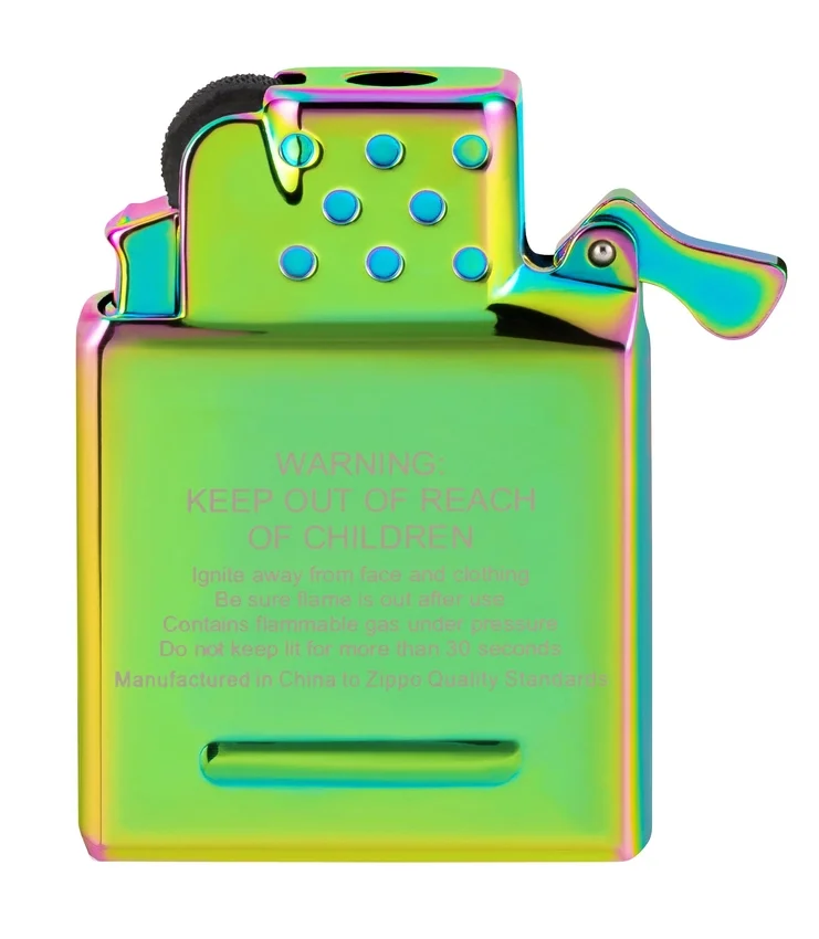 Inserto para encendedor de gas butano para llama amarilla – Verde iridiscente Inserto para encendedor de gas butano para llama amarilla – Verde iridiscente