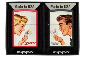 Juego de encendedores con anuncios Vintage