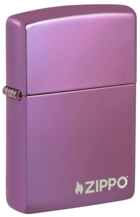 Logotipo clásico de Zippo en púrpura con acabado pulido brillante