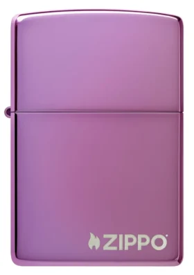 Logotipo clásico de Zippo en púrpura con acabado pulido brillante