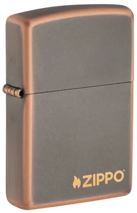 Logotipo de zippo en bronce rústico