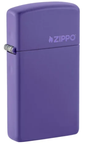 Slim® morado mate con logotipo de Zippo