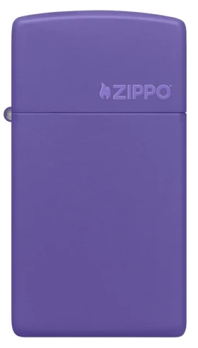 Slim® morado mate con logotipo de Zippo